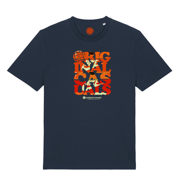 Original Casuals 'Stacked Swoosh' Navy T-shirt