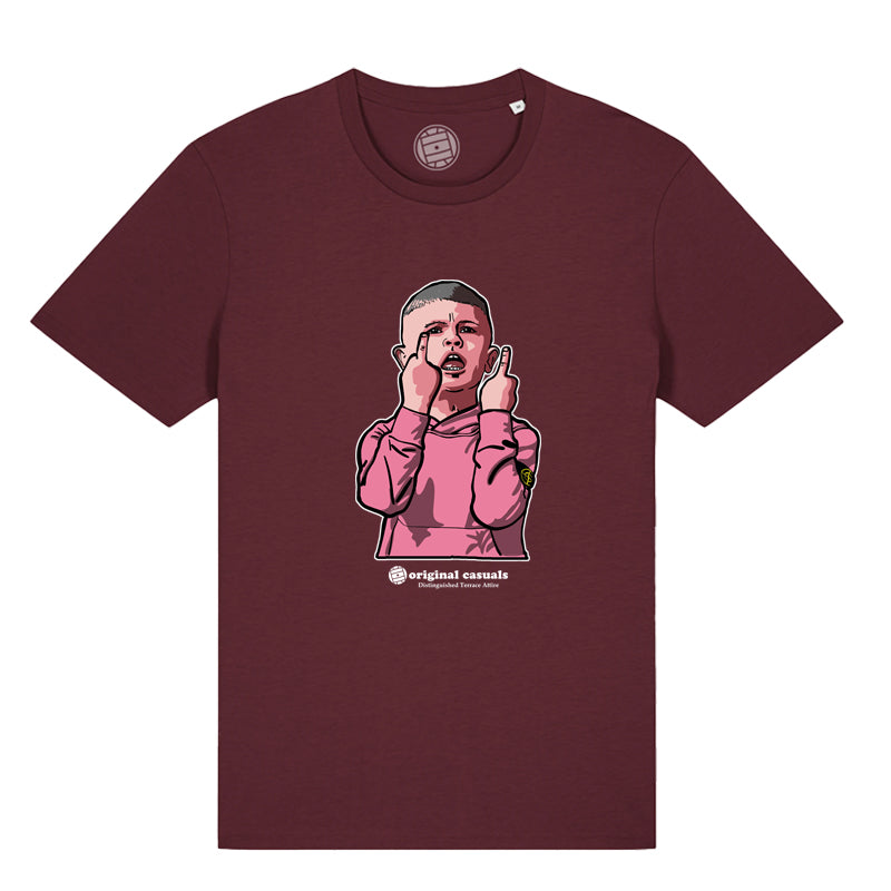 Original Casuals 'Middle Finger' Deep Red T-shirt