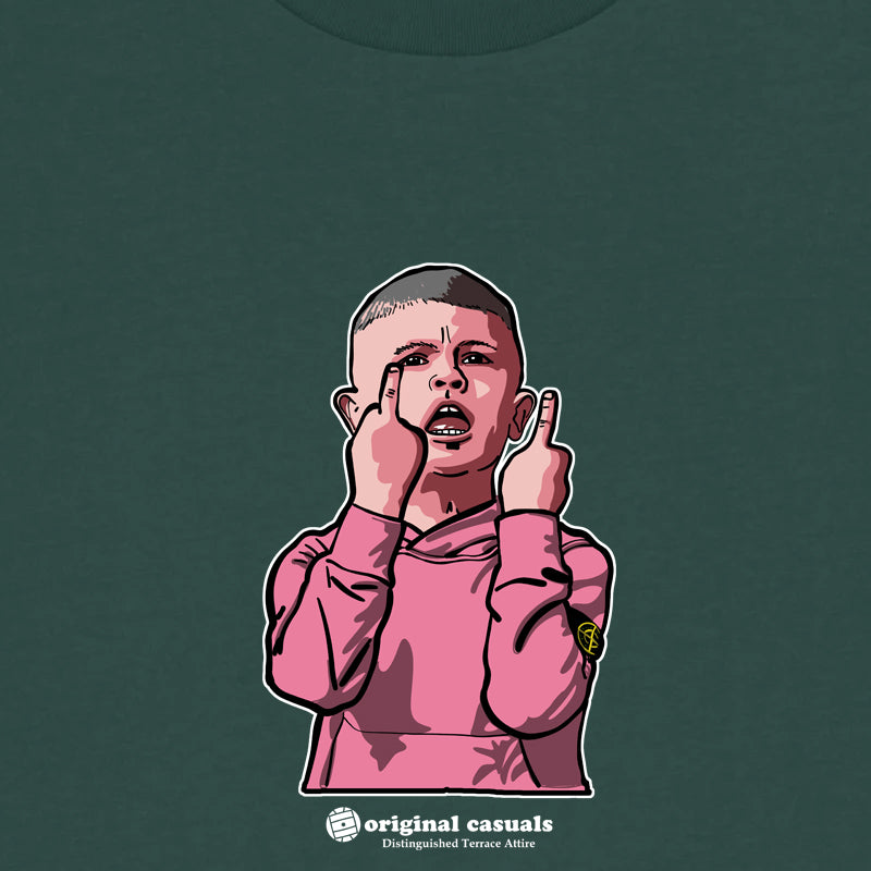 Original Casuals 'Middle Finger' Glzed Green T-shirt