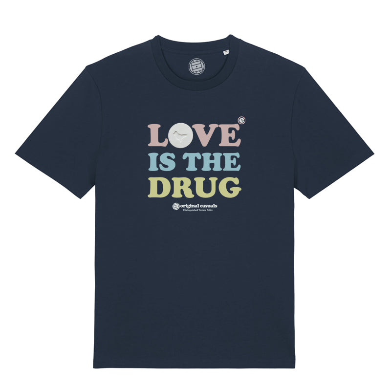 Original Casuals 'Love Is The Drug' Navy T-shirt