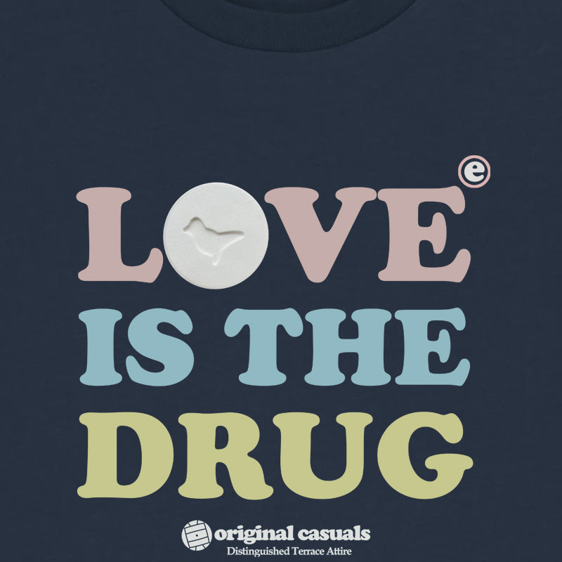 Original Casuals 'Love Is The Drug' Navy T-shirt