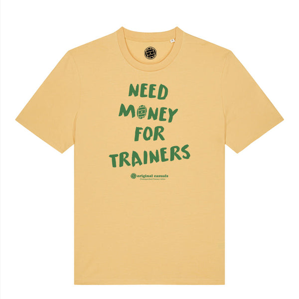 Original Casuals 'Need Money For Trainers' Warm Yellow T-shirt