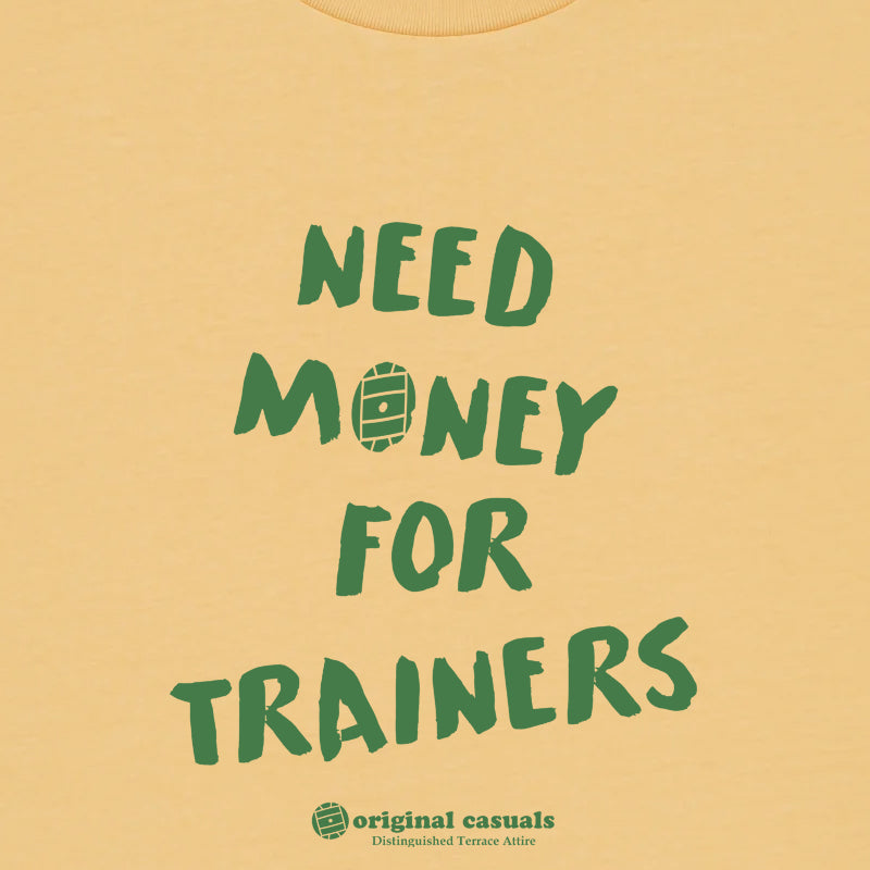 Original Casuals 'Need Money For Trainers' Warm Yellow T-shirt